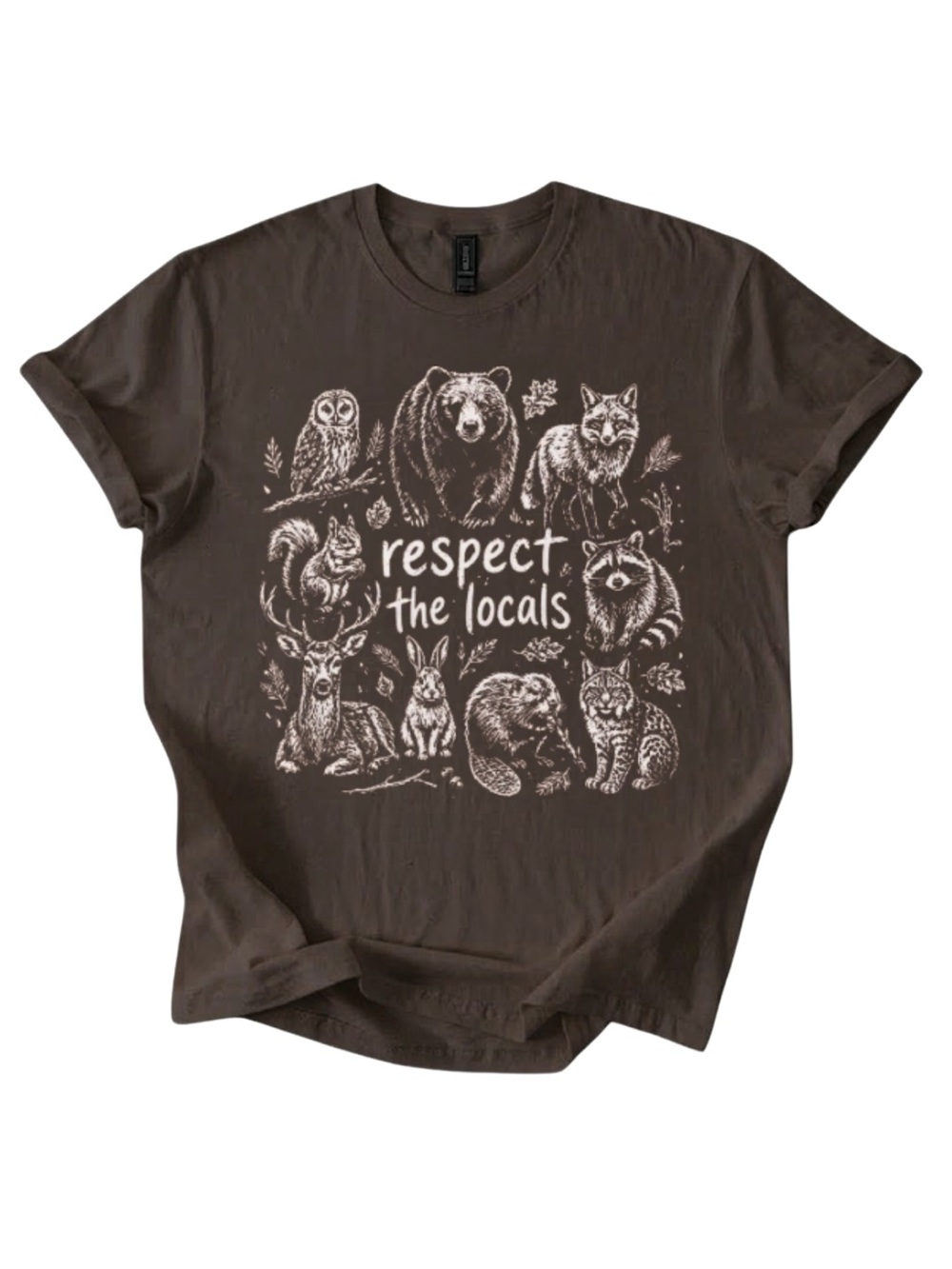 Gildan Respect the Locals Brown T-Shirt